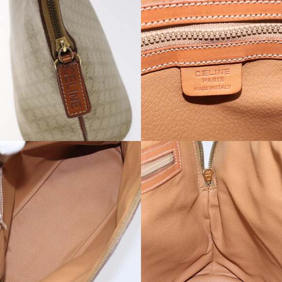 CELINE Macadam Canvas Hand Bag Pvc Beige Gold - Picture 11 of 12